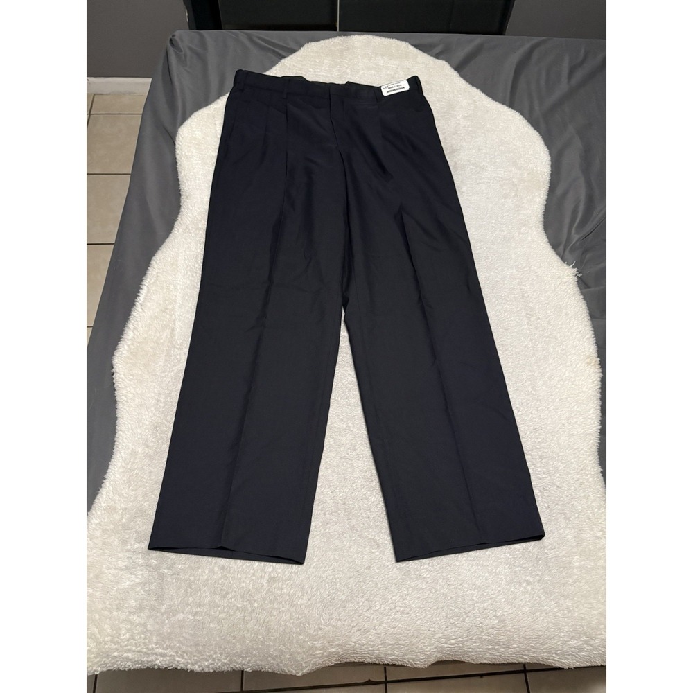 VF Imagewear Pants Mens 37x32 Navy Blue Wool Blend Dress Slacks Workwear Uniform